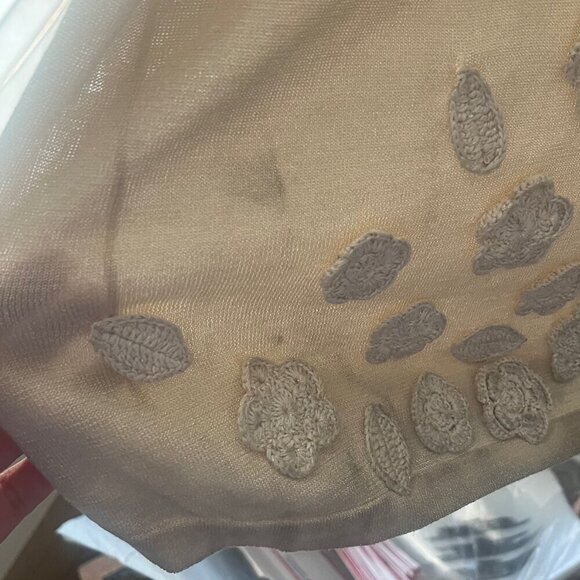 NWT Caroline Constas Floral Semi Sheer Maxi Dress, Gold, L, Needs Cleaning! - Picture 8 of 9